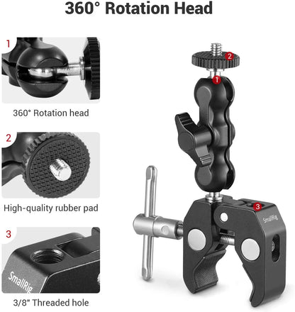 SmallRig Multi-Functional Ballhead Clamp with Double Ball Adapter (2164)