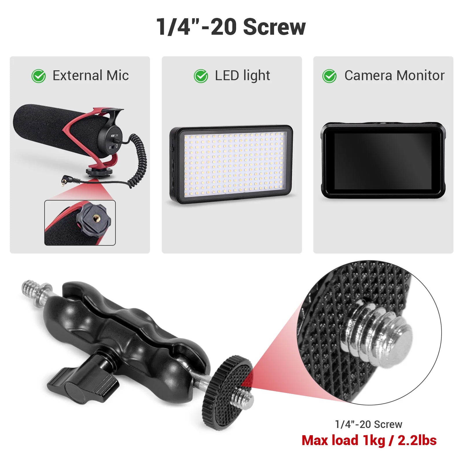 SmallRig Universal Magic Arm with Multi-Functional Ballhead Clamp