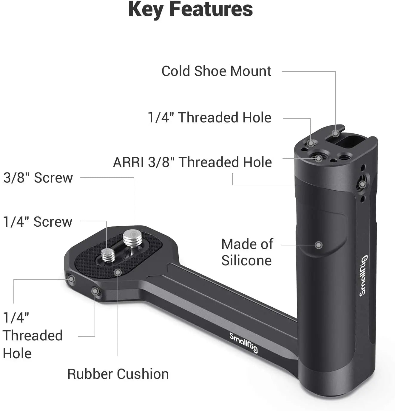 SmallRig  RS 4 mini Side Handle for DJI RS 4 mini /SC/ RS 2/ RSC 2/ RS 3 / RS 3 Pro / RS 3 mini / RS 4/ RS 4 Pro Cold Shoe Mount