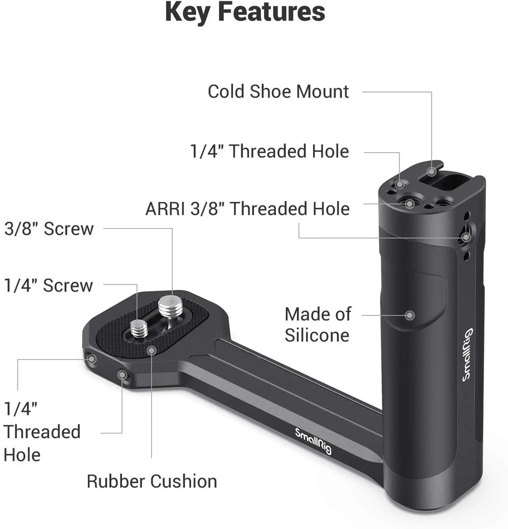 SmallRig  RS 4 mini Side Handle for DJI RS 4 mini /SC/ RS 2/ RSC 2/ RS 3 / RS 3 Pro / RS 3 mini / RS 4/ RS 4 Pro Cold Shoe Mount