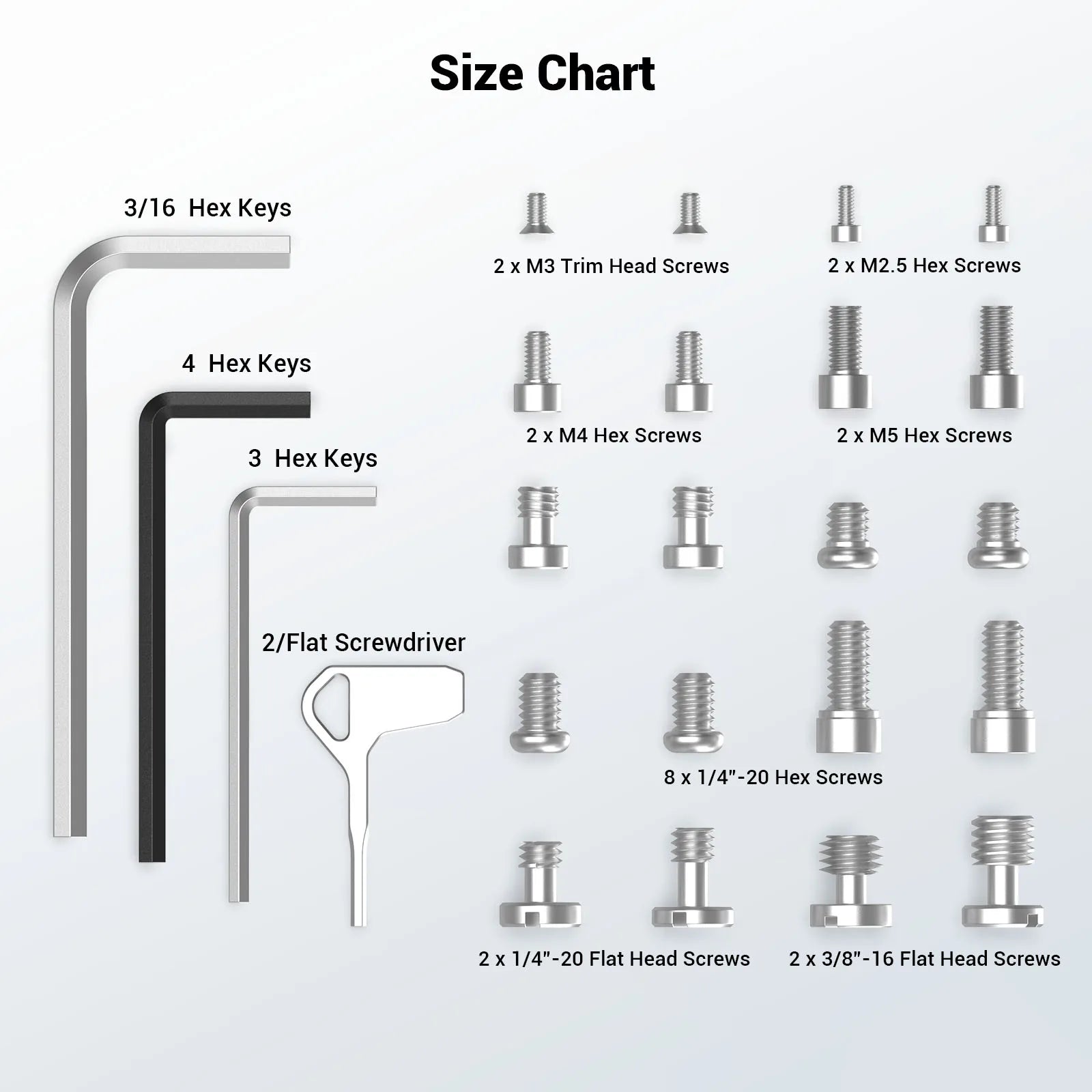 SmallRig 20Pcs Screw and Hex Key Storage Plate of camera rigs Storage Plate MD3184