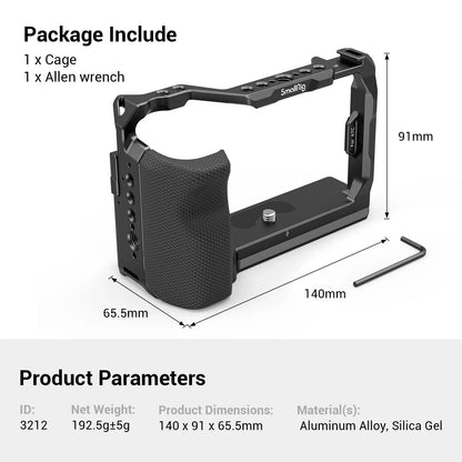 SmallRig Camera Cage with silicone Side Handle grip rig for Sony A7C 3212