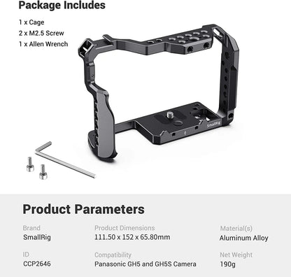SmallRig Camera Cage for Panasonic GH5 & GH5S W/ Cold Shoe