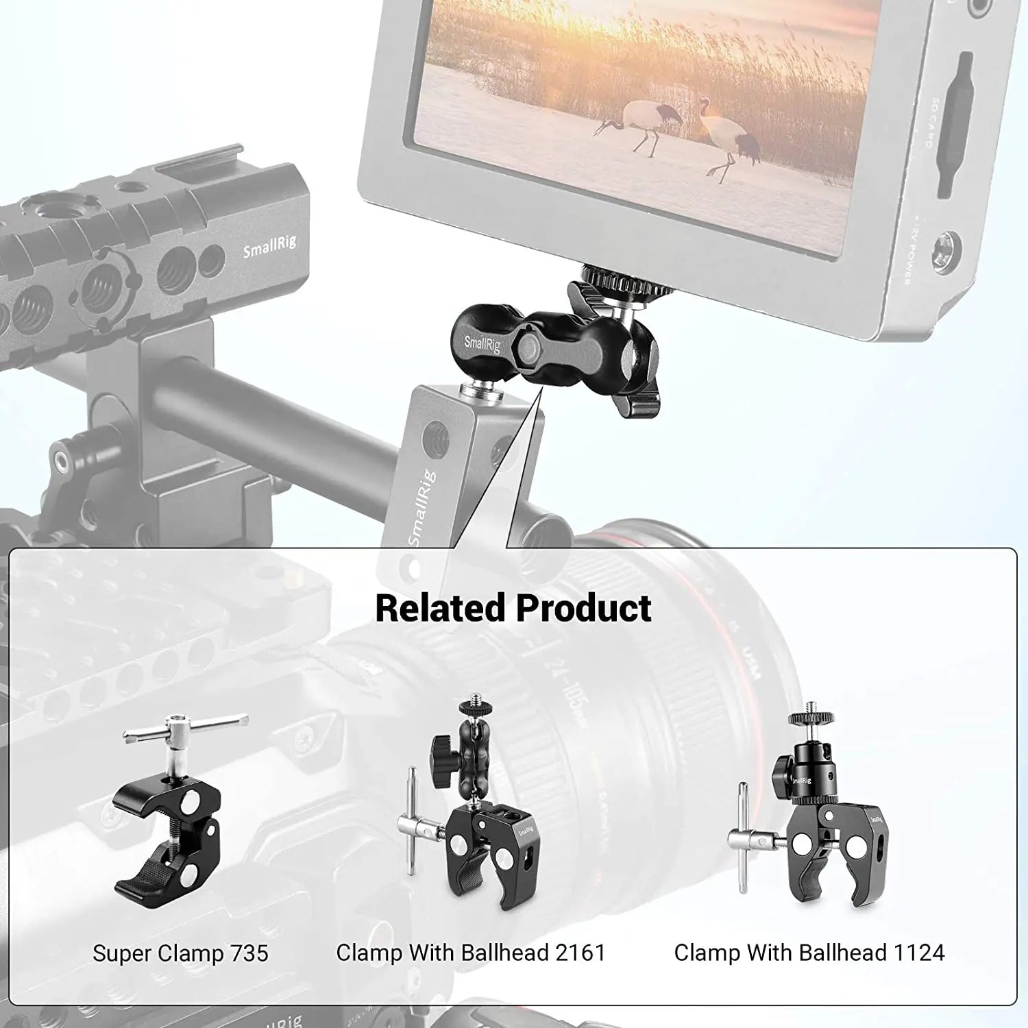 SmallRig Adjustable Universal Magic Arm with Small Ballhead – 1/4" Screw Mount