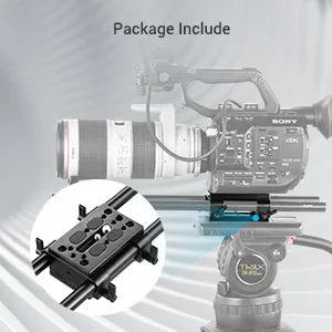 SmallRig Camera Mounting Plate Tripod Monopod Mounting Plate with 15mm Rod Clamp Railblock for Rod Support / Dslr Rig Cage-1798