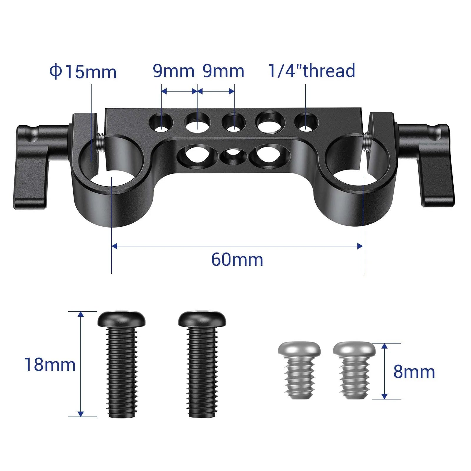 SmallRig 1PCS / 2PCS Lightweight Dual 15mm LWS Rod Clamp Railblock For Camera 15mm Rail Support System For Follow Focus 2061