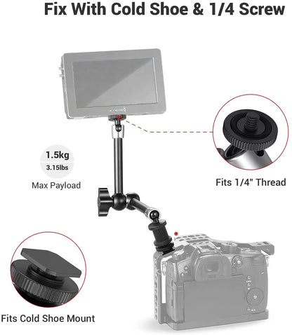 SmallRig DSLR 7"/11" Articulating Rosette Arm Camera Magic Arm with Cold Shoe Mount Standard 1/4"-20 Threaded Screw Adapter