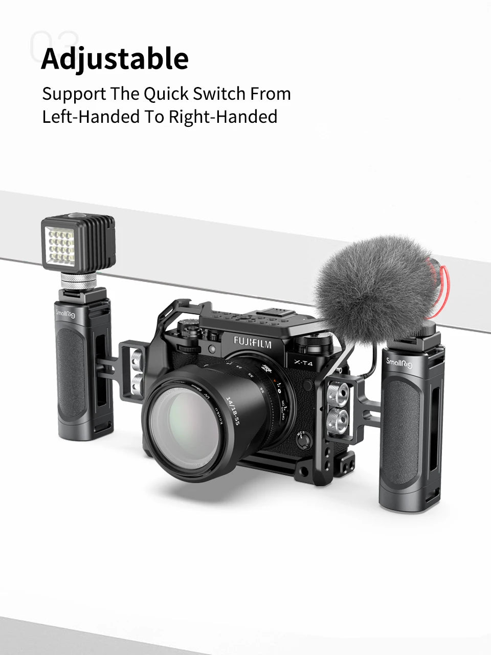SmallRig Mini Camera Side Handle Handgrip with Two 1/4”-20 Screws  Mount for Mirrorless/ Digital Camera DSLR Camera 2916