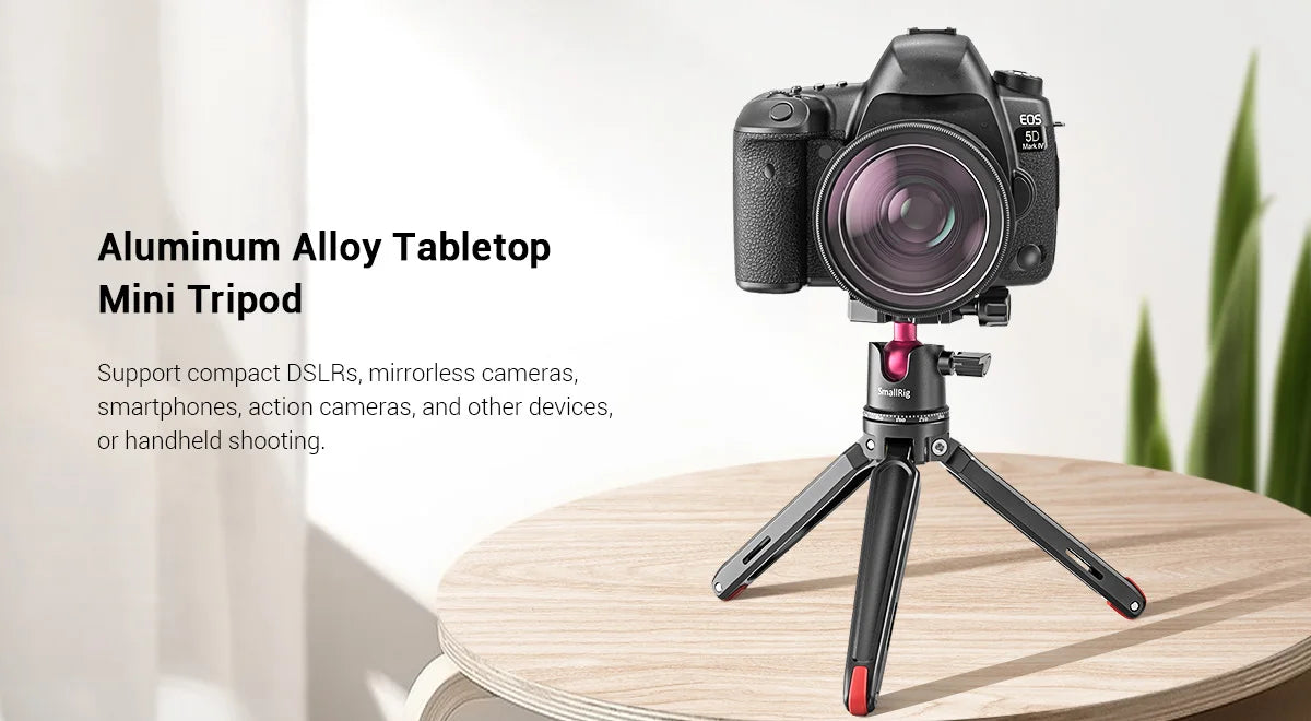 SmallRig Universal Tabletop Mini Tripod with Panoramic Ball Head Tripod for Phone Tripode for Camera ,DSLRs Adjustable 2664