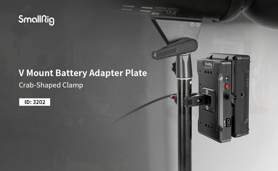 SmallRig V Mount Battery Adapter Plate with Crab-Shaped/Crab-Shaped /Adjustable Arm Clamp 3202/3203/3204