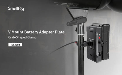 SmallRig V Mount Battery Adapter Plate with Crab-Shaped/Crab-Shaped /Adjustable Arm Clamp 3202/3203/3204