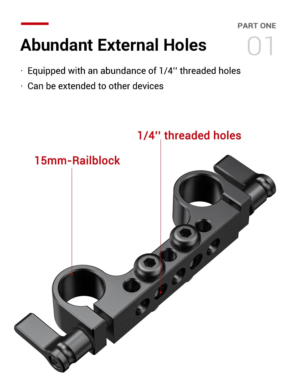 SmallRig 1PCS / 2PCS Lightweight Dual 15mm LWS Rod Clamp Railblock For Camera 15mm Rail Support System For Follow Focus 2061