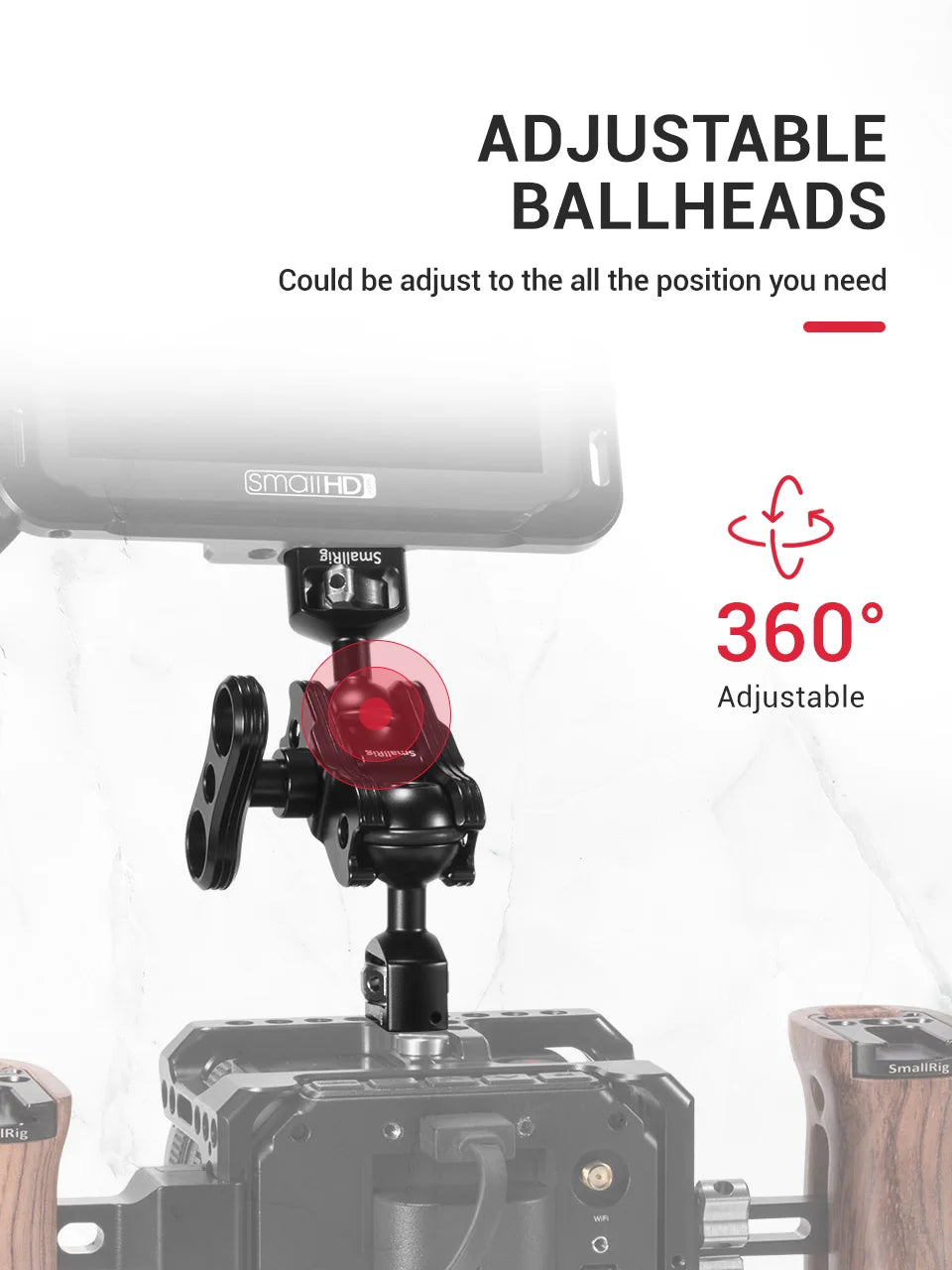 SmallRig Dual Magic Arm with ARRI Locating Pins & amp, 1/4" Screw