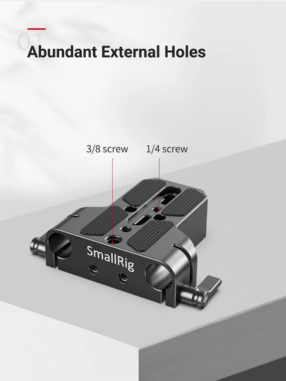 SmallRig Universal Camera Base Plate with 15mm Rod Rail Clamp for Sony A6500/A6600 for Panasonic GH5 For Sony Camera Cage