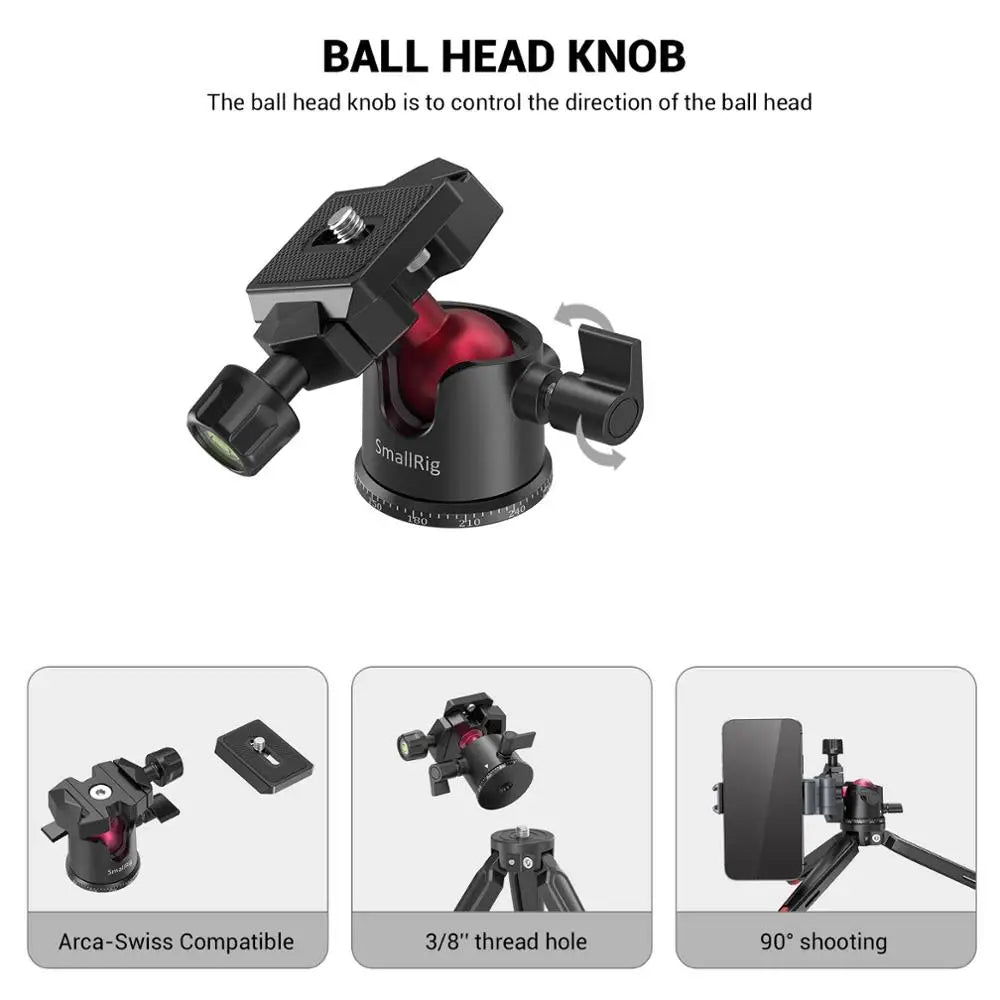 SmallRig Universal Tabletop Mini Tripod with Panoramic Ball Head Tripod for Phone Tripode for Camera ,DSLRs Adjustable 2664