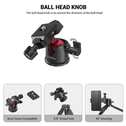 SmallRig Universal Tabletop Mini Tripod with Panoramic Ball Head Tripod for Phone Tripode for Camera ,DSLRs Adjustable 2664