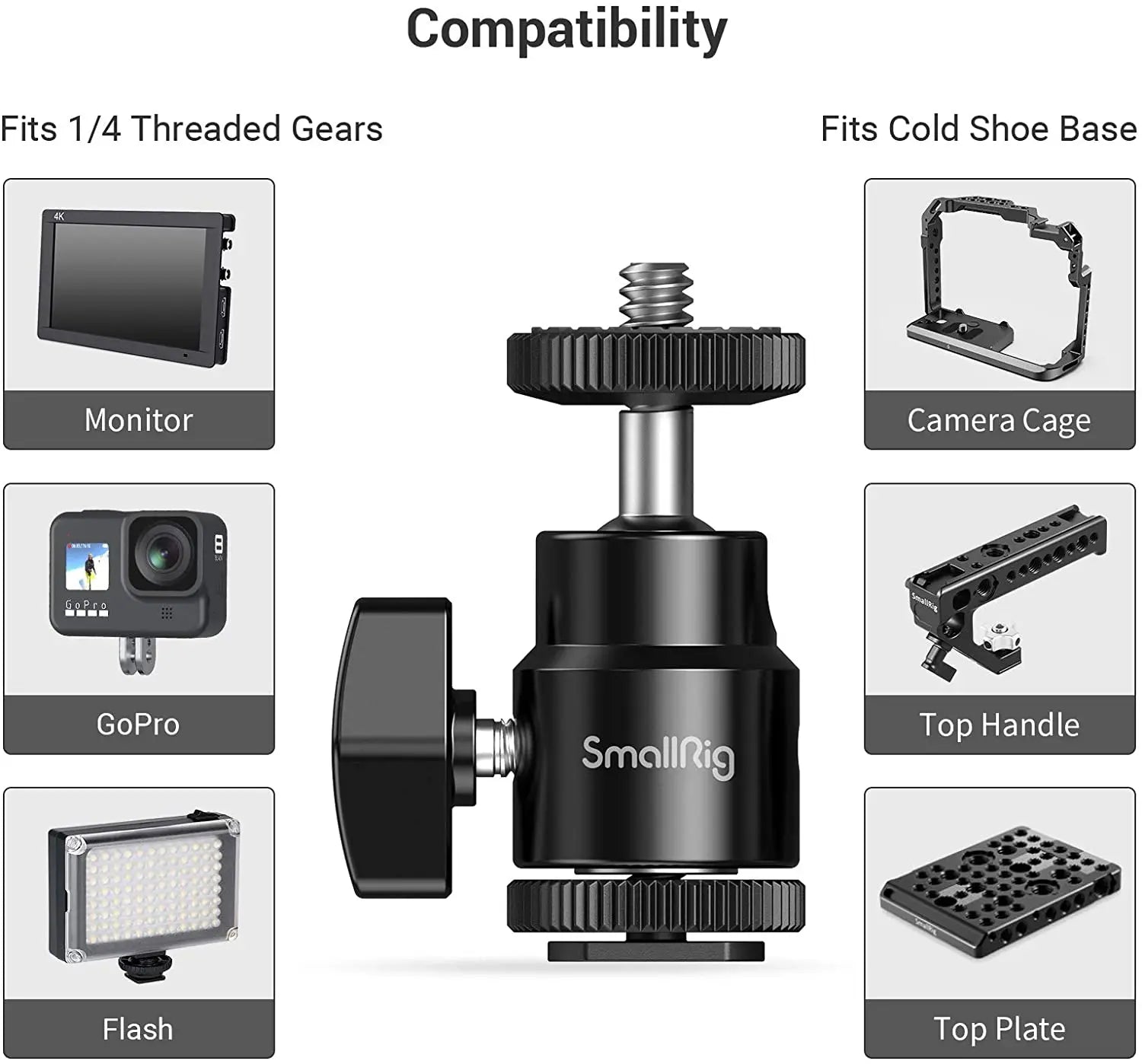 SmallRig LCD Monitor Shoe Adapter with 1/4" Screw