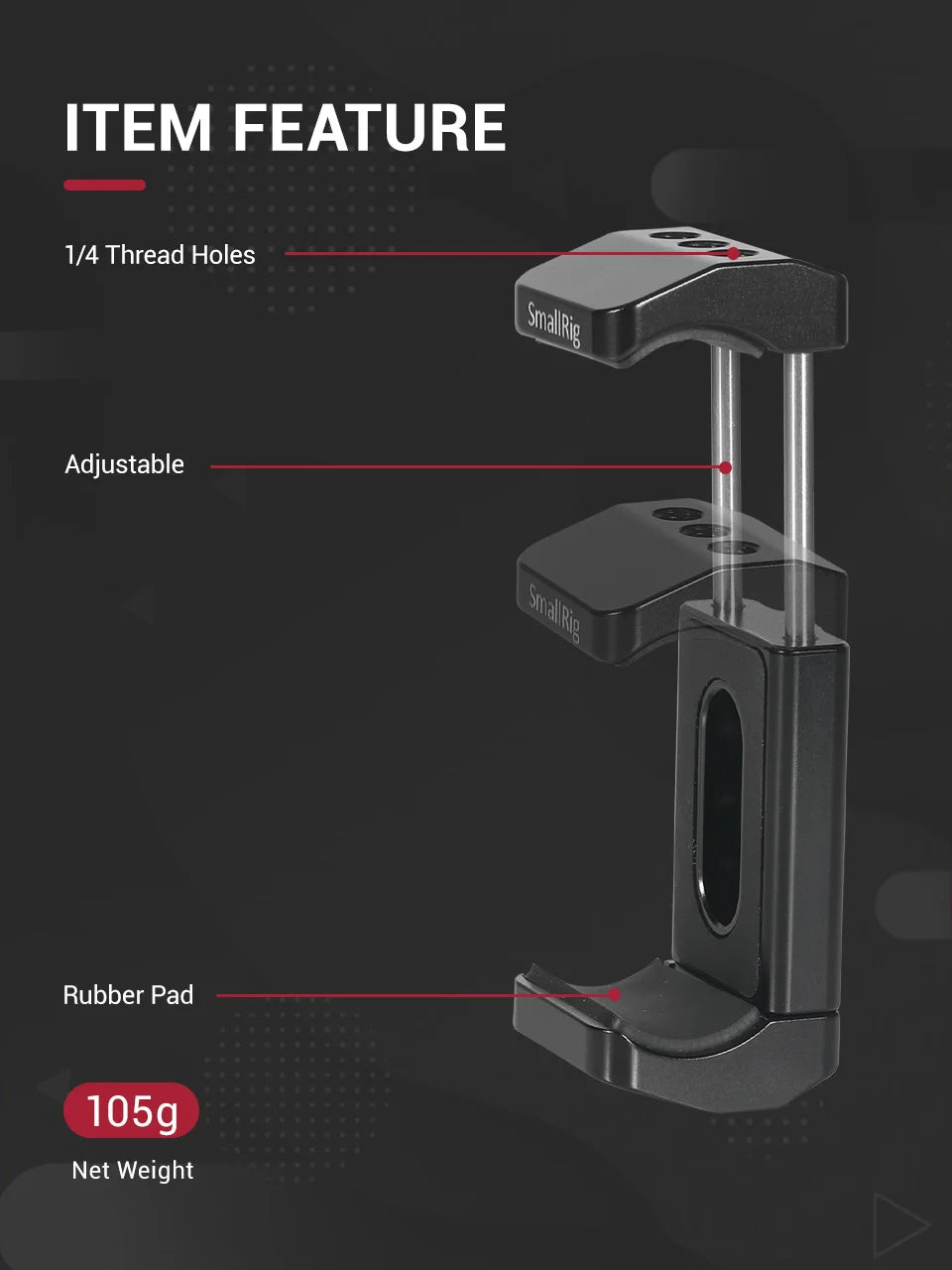 SmallRig Camera Bracket Power Bank Clamp Holder fr Portable Power Banks for Power bank with width ranging from 51mm to 87mm 2336