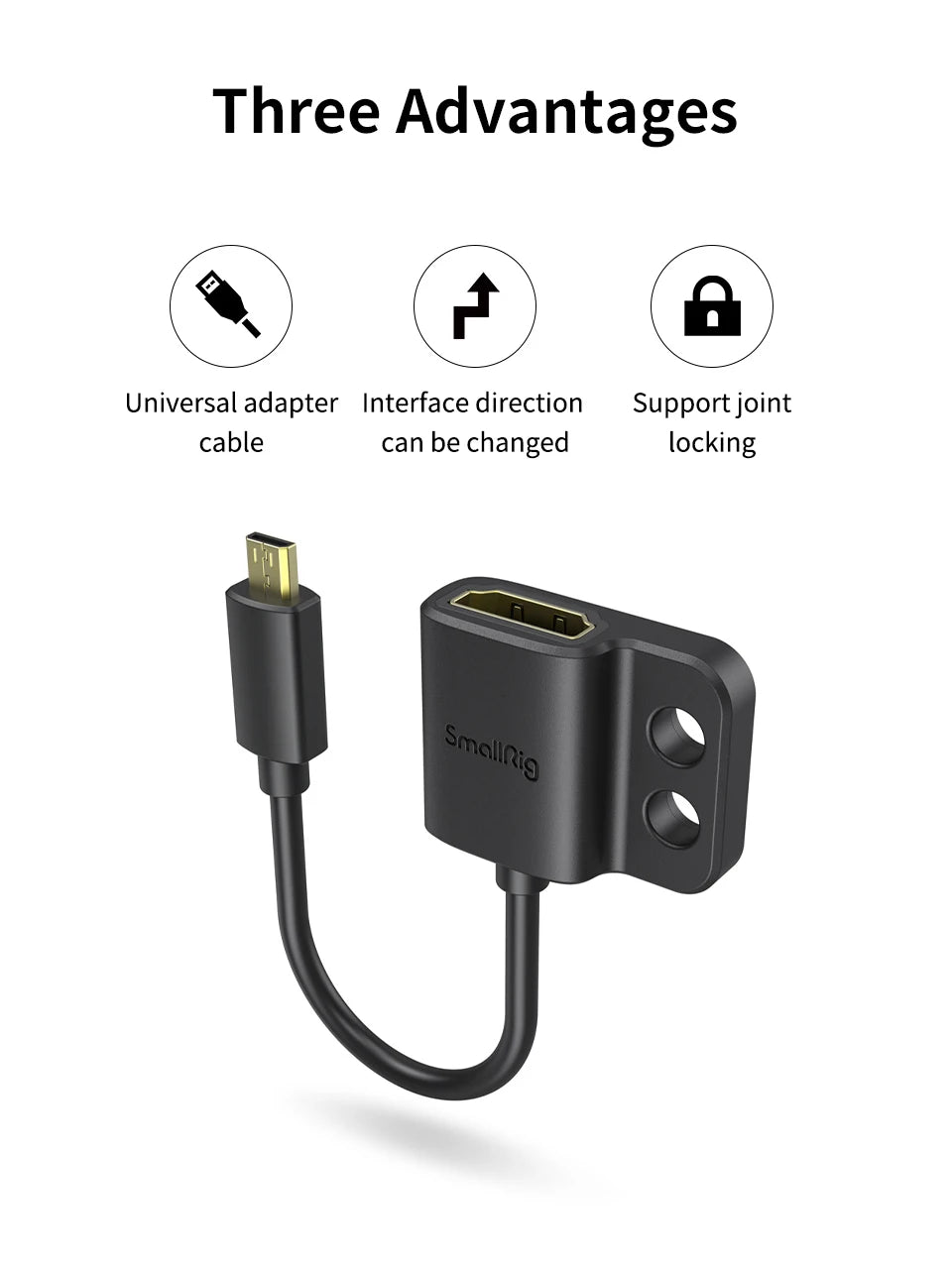 SmallRig Ultra Slim 4K Adapter Cable A to A/C to A /D TO A for BMPCC 4K & 6K/for Sony A7SIII/for Panasonic 3019/3020/3021