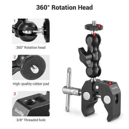 SmallRig Universal Magic Arm with Multi-Functional Ballhead Clamp