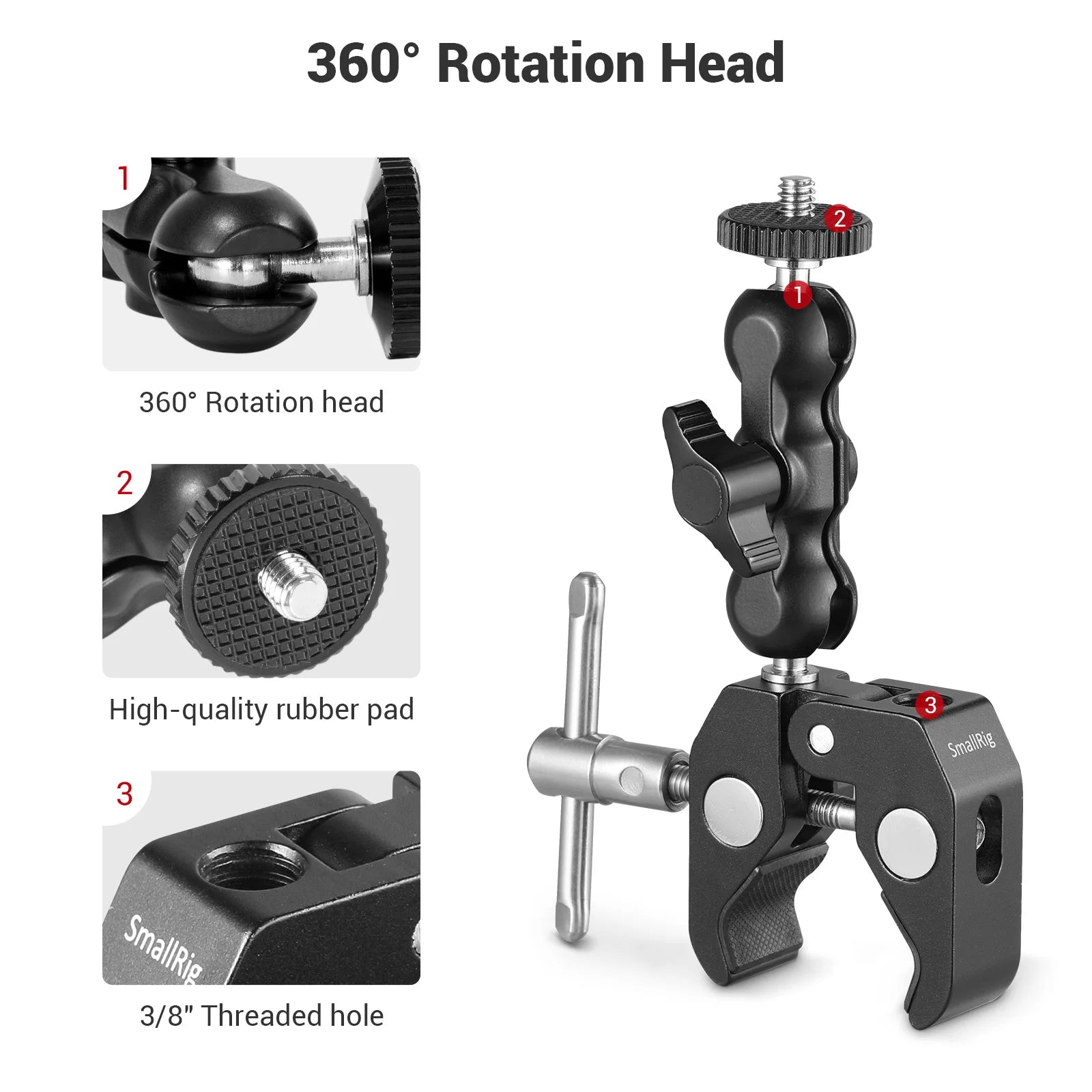 SmallRig Multi-Functional Ballhead Clamp with Double Ball Adapter (2164)