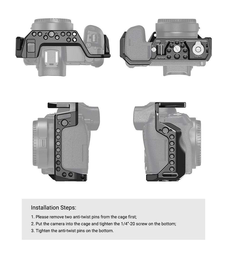 SmallRig Camera Cage for Canon EOS R with Cold Shoe Mount Thread Holes for Magic Arm Microphone Attach 2803