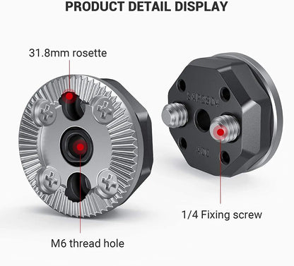 SmallRig Arri Standard Rosette Bolt-On Mount (M6 Thread) for Rosette Side Handle Monitor Holder Attach 2804
