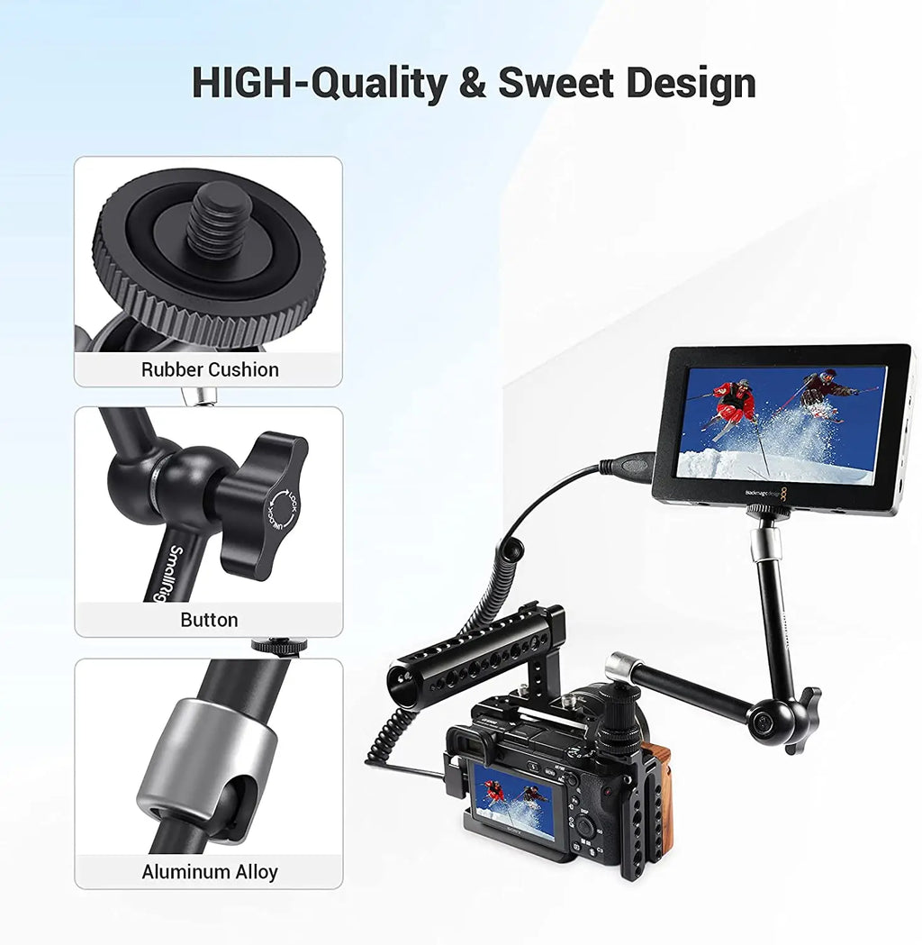 SmallRig DSLR 7"/11" Articulating Rosette Arm Camera Magic Arm with Cold Shoe Mount Standard 1/4"-20 Threaded Screw Adapter