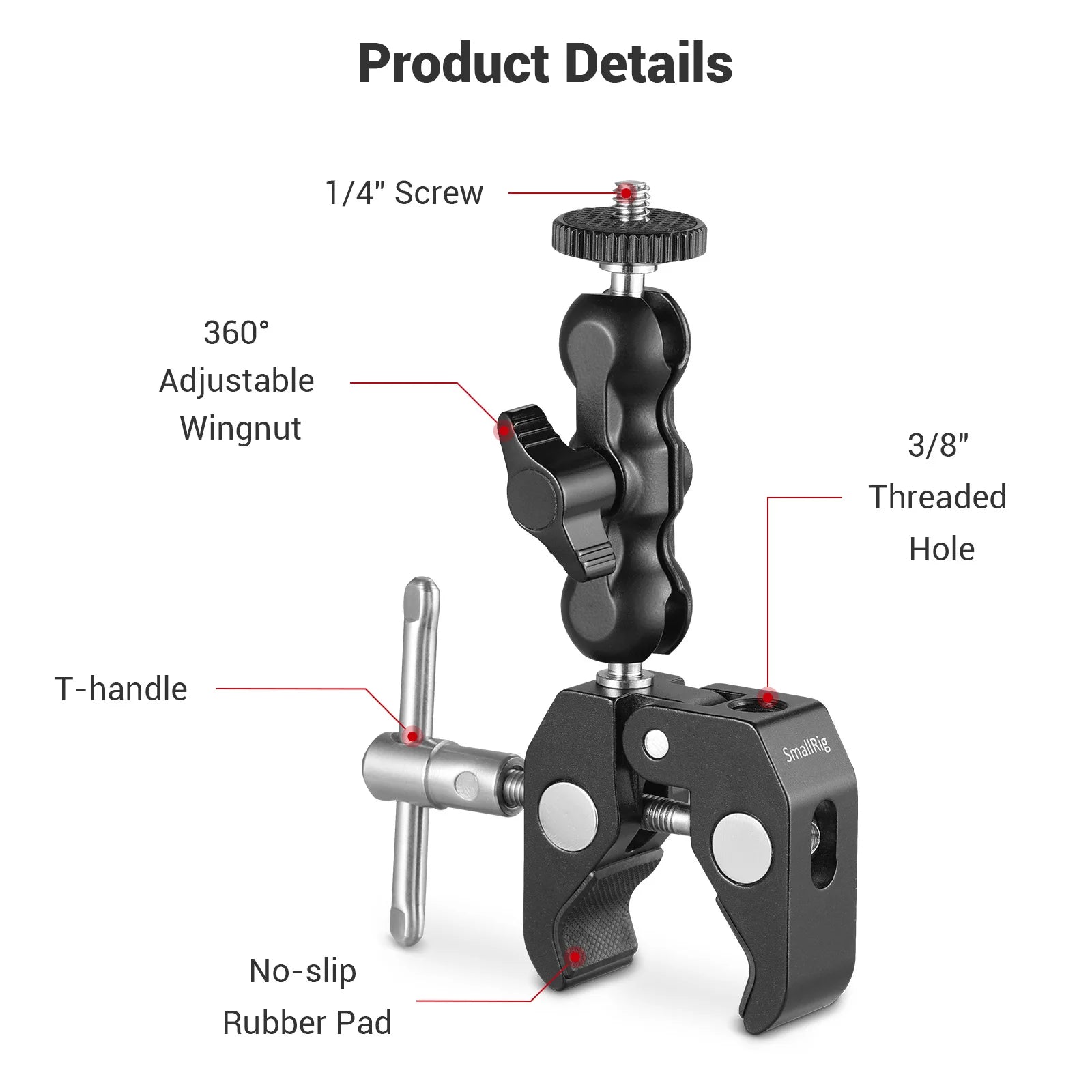 SmallRig Multi-Functional Ballhead Clamp with Double Ball Adapter (2164)