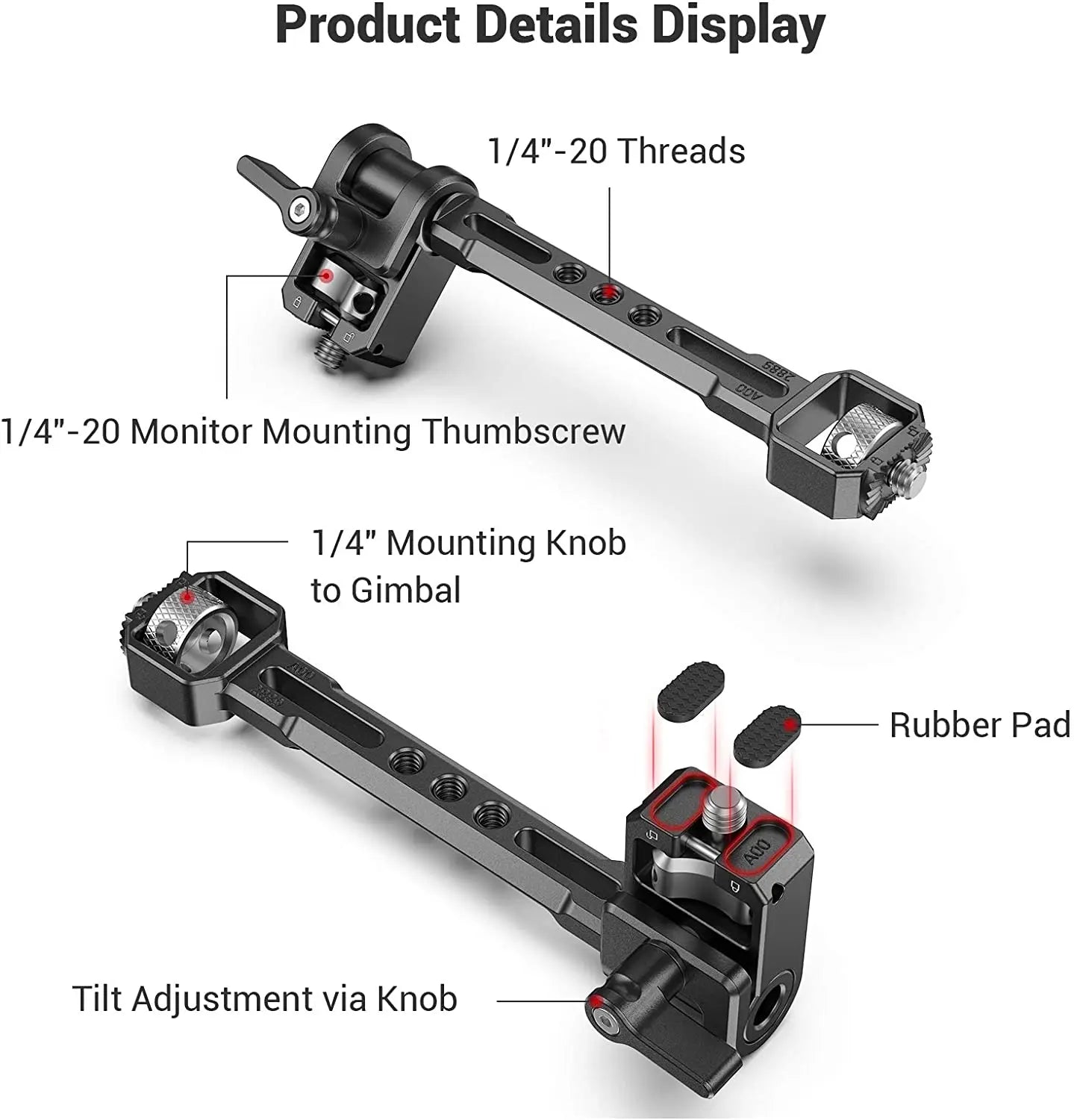 SmallRig Adjustable Monitor Mount for Selected DJI &amp; Zhiyun &amp; Moza Handheld Gimbal Stabilizers