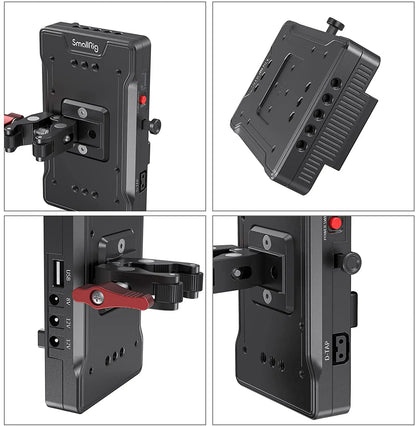 SmallRig V Mount Battery Adapter Plate with Crab-Shaped/Crab-Shaped /Adjustable Arm Clamp 3202/3203/3204