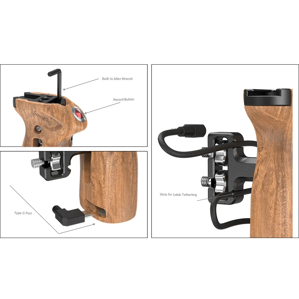 SmallRig Camera Cage Side Handle Featuring 1/4"Thread Holes With Remote Trigger For Panasonic Mirrorless Cameras 2934