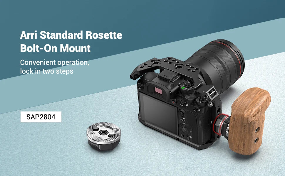 SmallRig Arri Standard Rosette Bolt-On Mount (M6 Thread) for Rosette Side Handle Monitor Holder Attach 2804