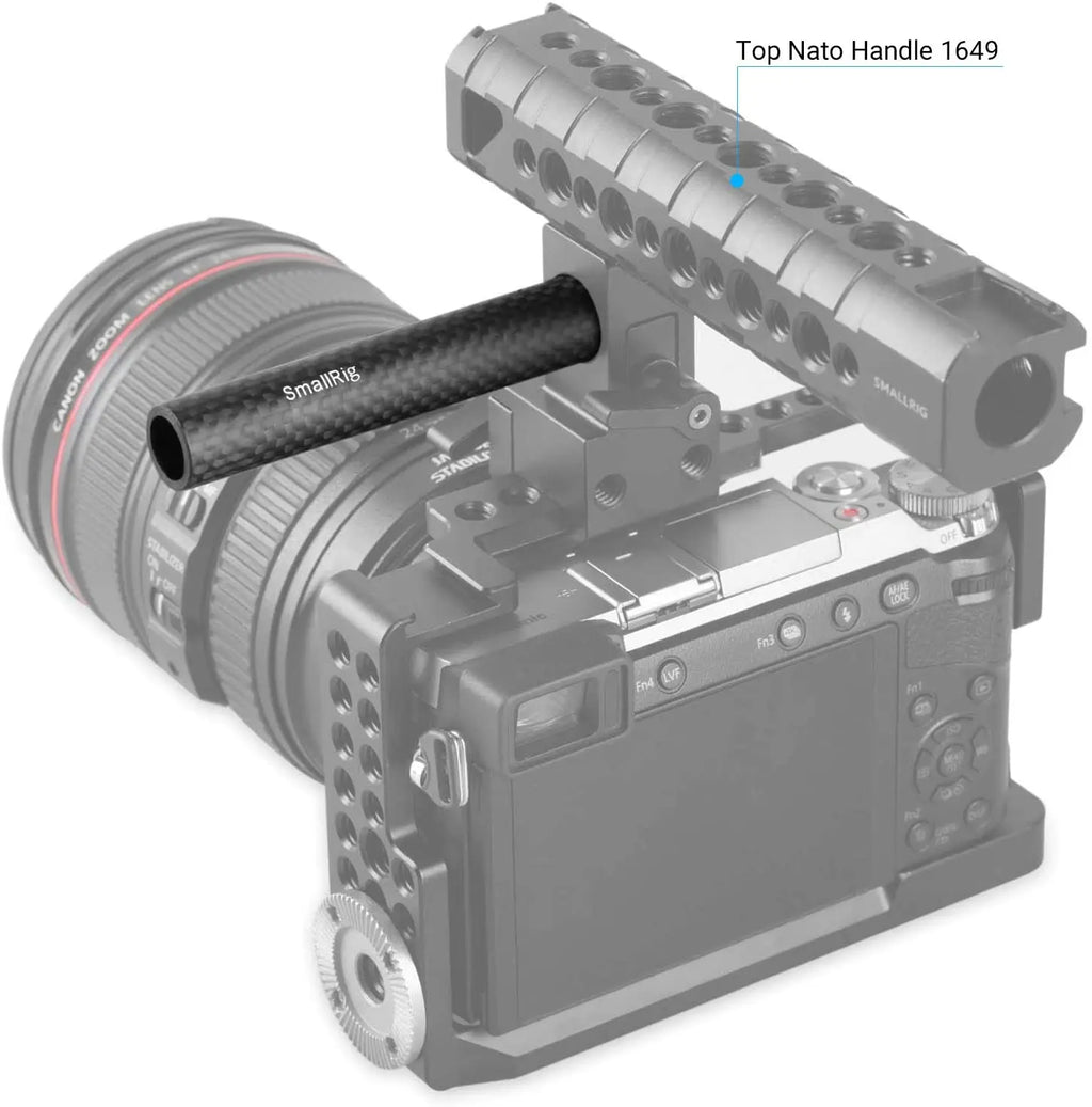 SmallRig 15mm Carbon Fiber Rod 4 inch Long for 15mm Rod Light Weight Support System DSLR Camera Rig - 1871 (2PCS Pack)