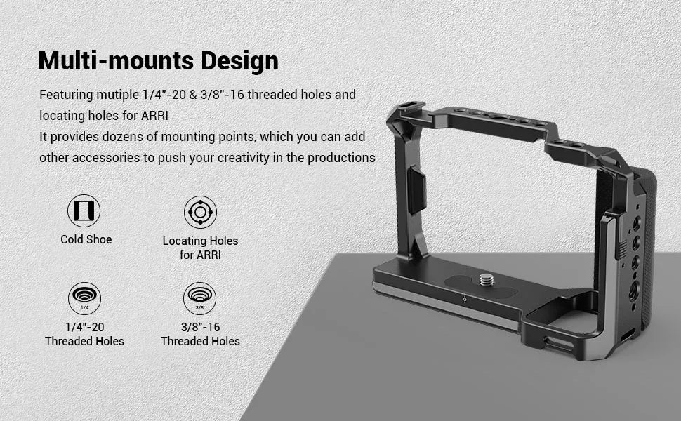 SmallRig Camera Cage with silicone Side Handle grip rig for Sony Alpha a7c A7C Camera Accessories 3212