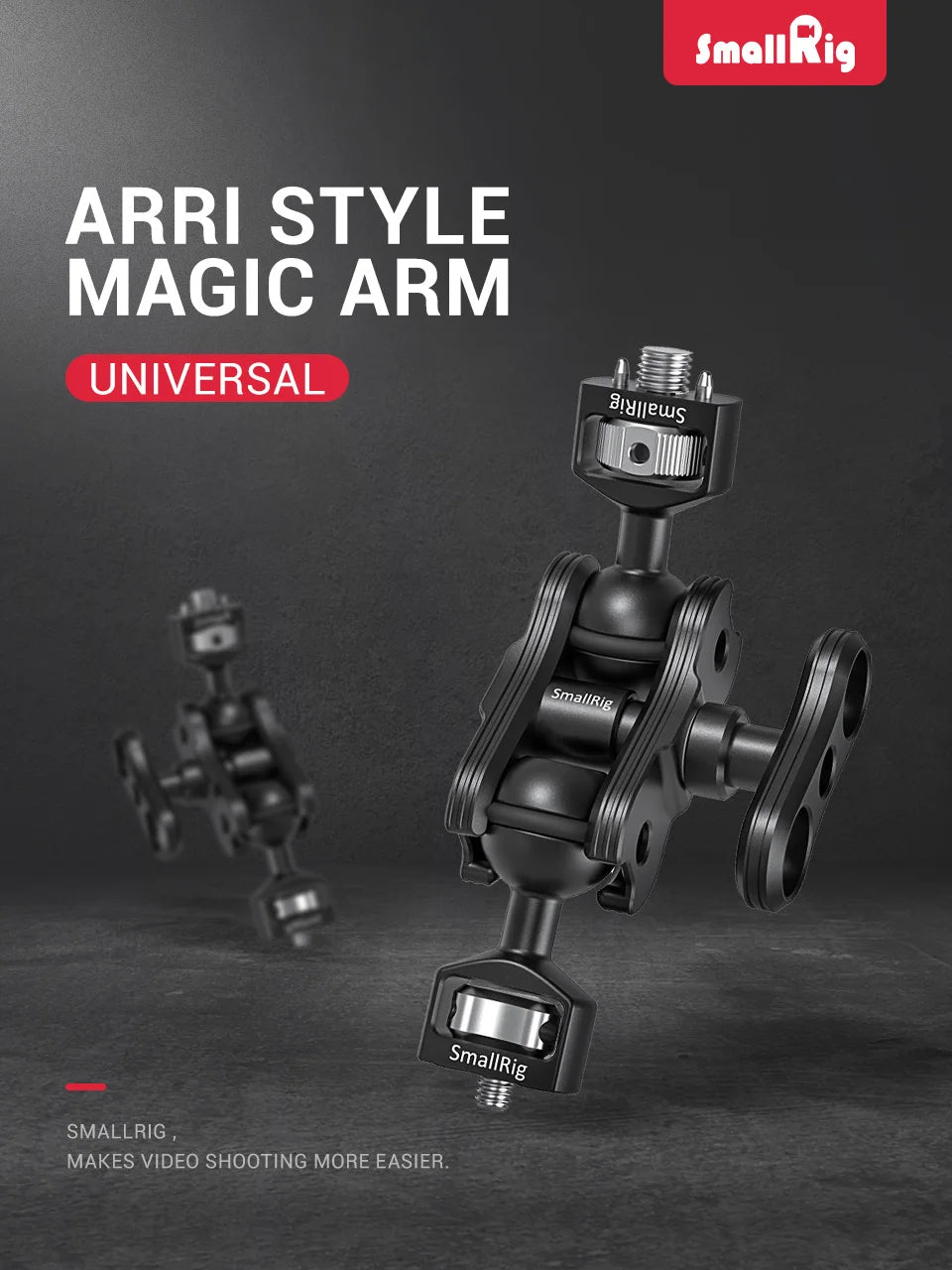 SmallRig Dual Magic Arm with ARRI Locating Pins & amp, 1/4" Screw