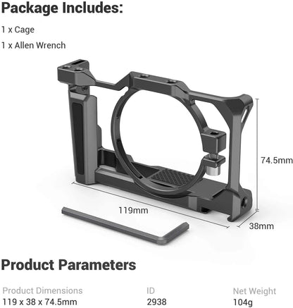 SmallRig Camera Cage for Sony ZV1 Camera Vlogging Camera Rig Light Weight Can attach with Tripod for Vlog Video 2938