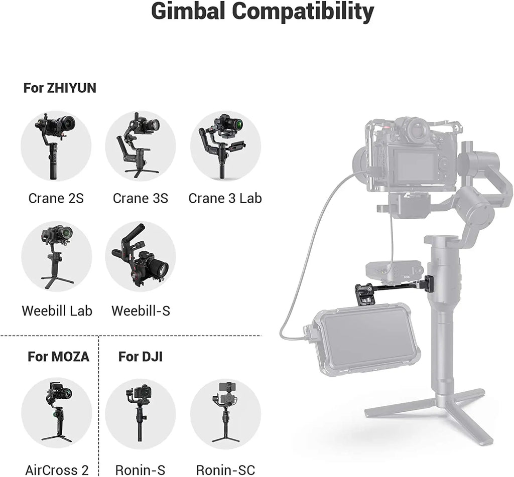 SmallRig Adjustable Monitor Mount for Selected DJI &amp; Zhiyun &amp; Moza Handheld Gimbal Stabilizers