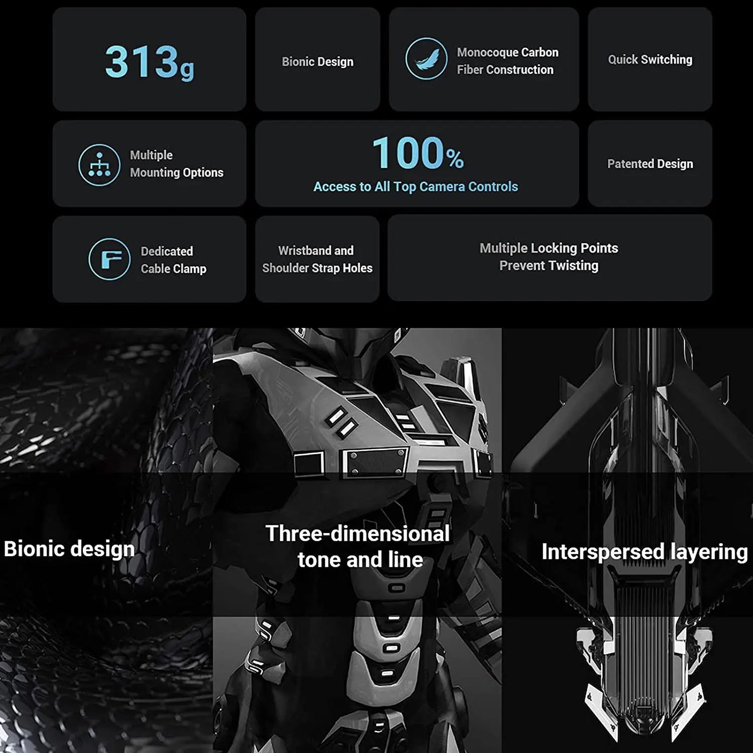 SmallRig Black Mamba Camera Cage with cable clamp and Top Handle Kit for Canon EOS R5 & R6 & R5 C Camera 3233/3234