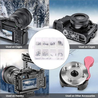 SmallRig Full Kit of 26 Screw Set Mounting Screws for Camera Cages, Handles, Plates Includes 1/4”, 3/8”, M2, M2.5, M3/M4 AAK2326
