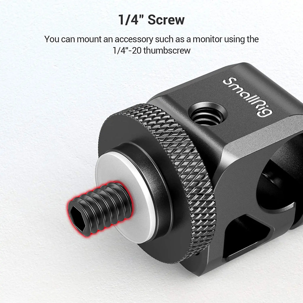 SMALLRIG 15mm Rod Clamp Rail Connector Rail Block with 1/4" Thread Hole to Attach Camera Microphones/Sound Recorders- 860