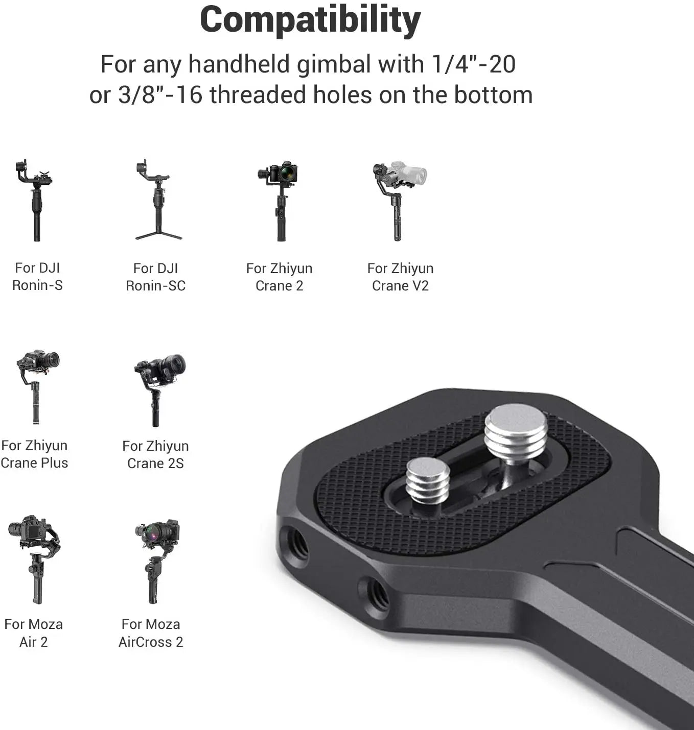 SmallRig  RS 4 mini Side Handle for DJI RS 4 mini /SC/ RS 2/ RSC 2/ RS 3 / RS 3 Pro / RS 3 mini / RS 4/ RS 4 Pro Cold Shoe Mount