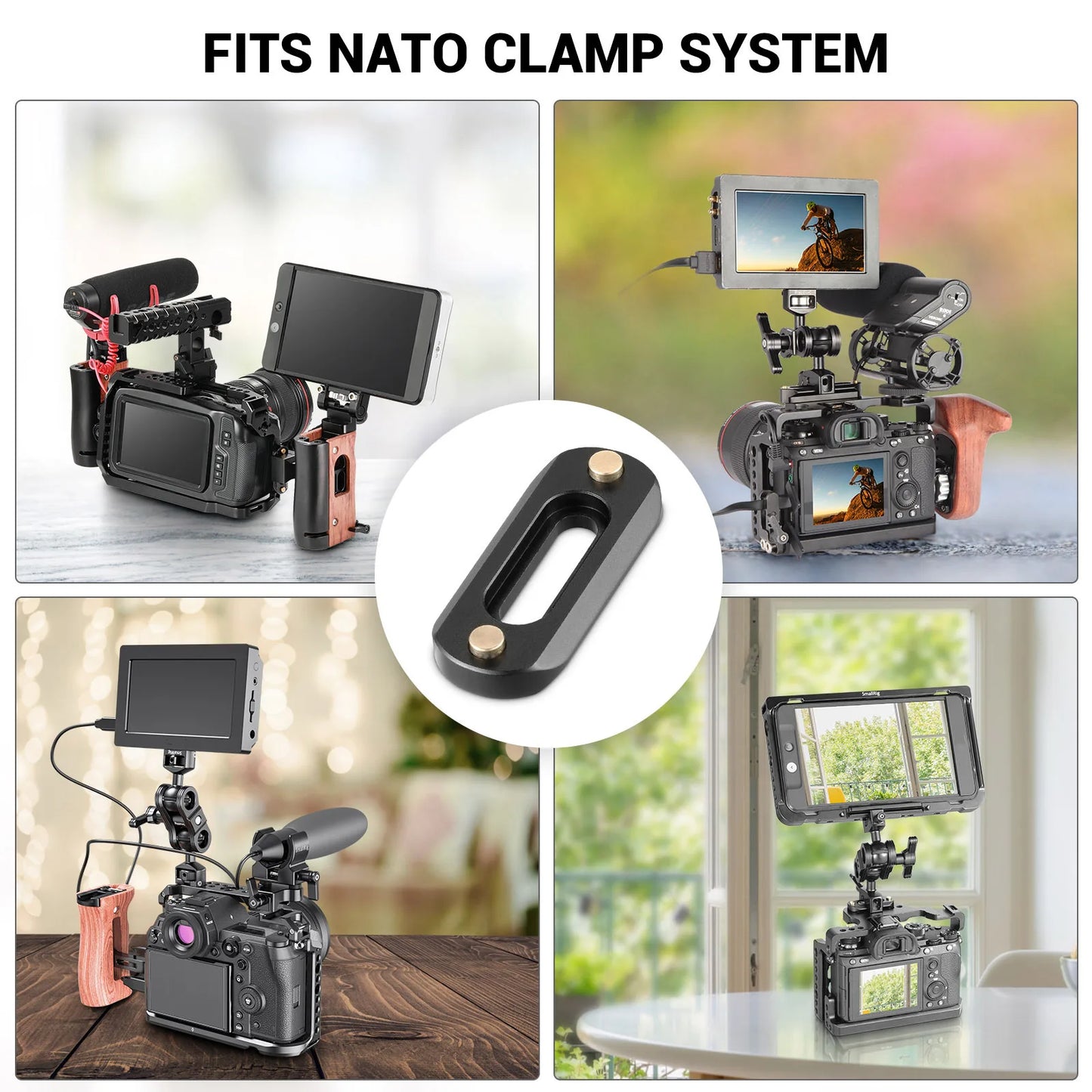 SmallRig DSLR Camera Rig Mini Quick Release NATO Rail (48mm) For Nato Handle EVF mount attach 2172B
