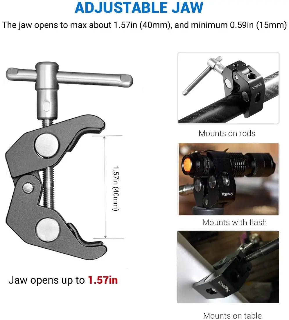 SmallRig Super Clamp 2-Pack (2058) – Versatile Mounting for Monitors, Lights & More