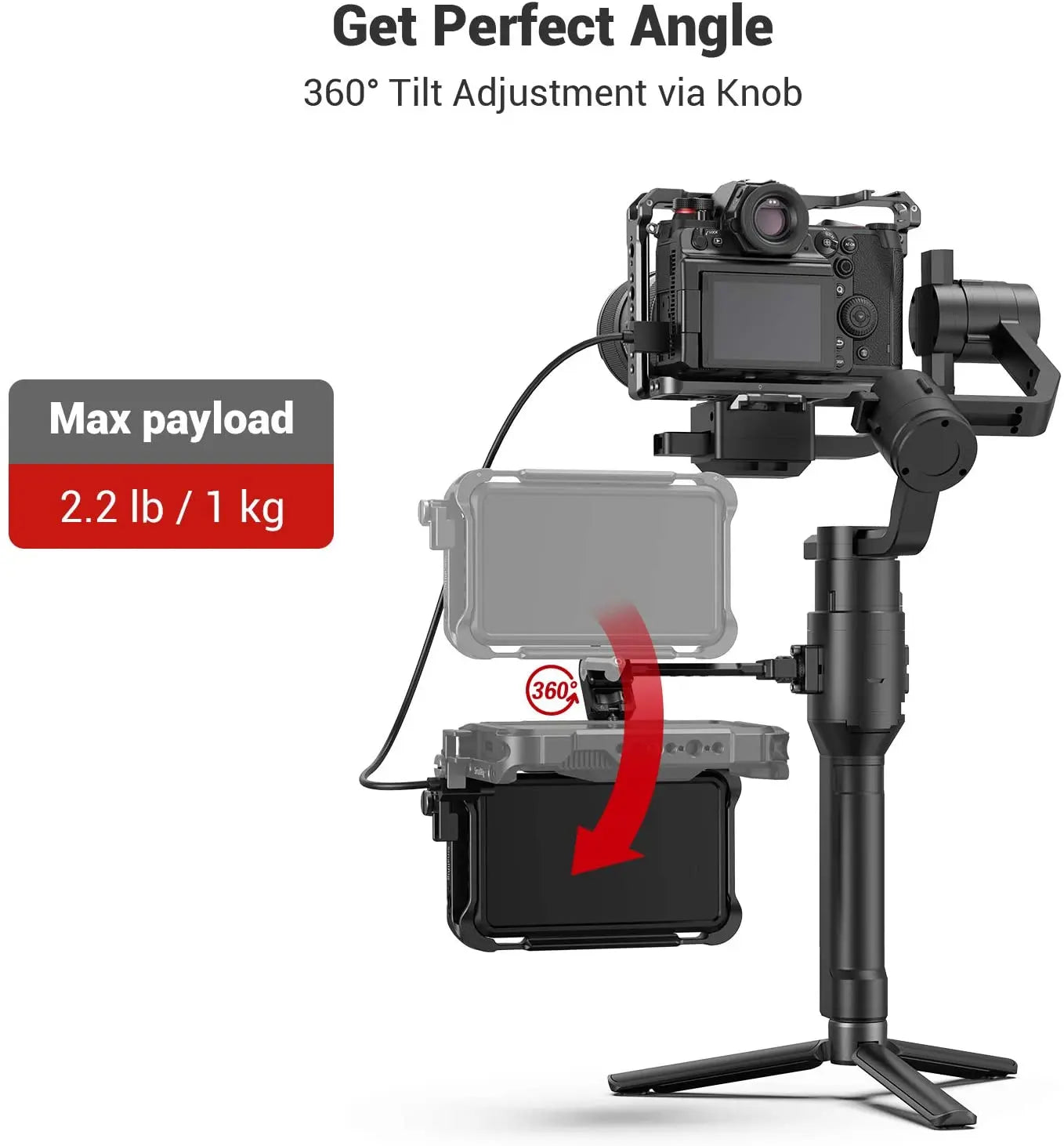 SmallRig Adjustable Monitor Mount for Selected DJI &amp; Zhiyun &amp; Moza Handheld Gimbal Stabilizers