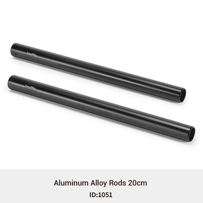 SmallRig Black Aluminum Alloy 15mm Rod Camera Rail Rod - 10cm 4 Inch (Pair Pack) for Monitor EVF Mount Attach -1049