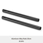 SmallRig Black Aluminum Alloy 15mm Rod Camera Rail Rod - 10cm 4 Inch (Pair Pack) for Monitor EVF Mount Attach -1049