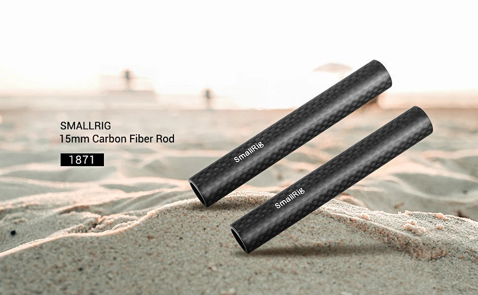 SmallRig 15mm Carbon Fiber Rod 4 inch Long for 15mm Rod Light Weight Support System DSLR Camera Rig - 1871 (2PCS Pack)