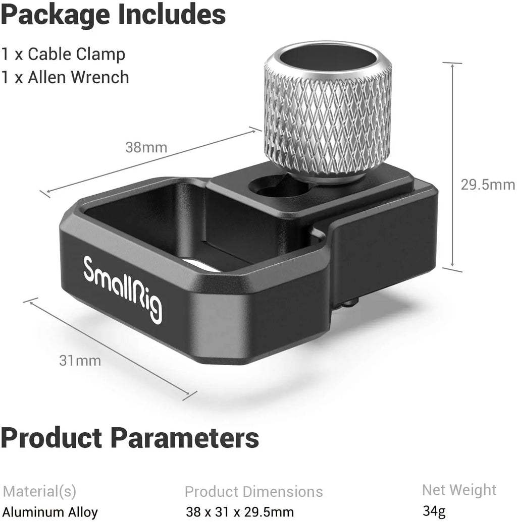 SmallRig Cable Clamp for Sony A7S III Camera Cage 2999 DIY Accessories 3000