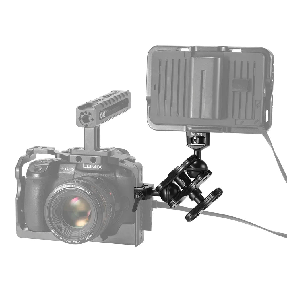 SmallRig Friction Articulating Magic Arm with Screw Ball Head & NATO Clamp – For Director Monitor Support